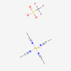 molecular formula C9H12F3N4O3PdS+ B13851816 acetonitrile;palladium(2+);trifluoromethanesulfonate 