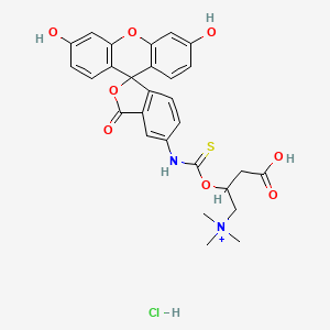 molecular formula C28H28ClN2O8S+ B13851850 N-(5-Fluoresceinyl)-L-carnitine-O-thiocarbamate Chloride 