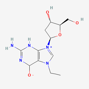 molecular formula C12H19N5O4 B13851892 2-amino-7-ethyl-9-[(2R,4S,5R)-4-hydroxy-5-(hydroxymethyl)oxolan-2-yl]-3,6-dihydropurin-9-ium-6-olate 