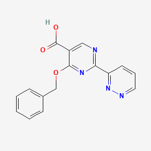 molecular formula C16H12N4O3 B13851901 4-(Benzyloxy)-2-(pyridazin-3-yl)pyrimidine-5-carboxylic acid 