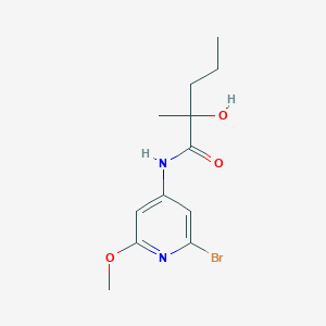molecular formula C12H17BrN2O3 B13851906 N-(2-bromo-6-methoxypyridin-4-yl)-2-hydroxy-2-methylpentanamide 