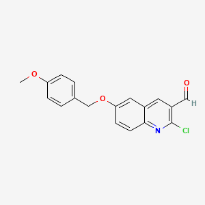 molecular formula C18H14ClNO3 B13851916 2-chloro-6-[(4-methoxyphenyl)methoxy]-3-Quinolinecarboxaldehyde CAS No. 1180526-41-3