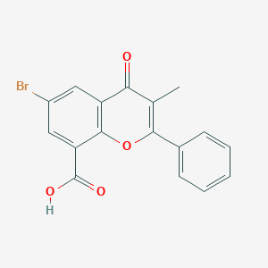 molecular formula C17H11BrO4 B13852051 6-Bromo-3-methyl-4-oxo-2-phenyl-4H-chromene-8-carboxylic acid 