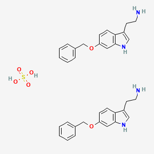molecular formula C34H38N4O6S B13852058 2-(6-Benzyloxyindolyl)ethylamine Hemisulfate 