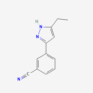 molecular formula C12H11N3 B13852063 3-(5-ethyl-1H-pyrazol-3-yl)benzonitrile 