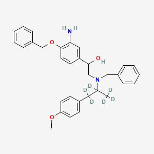 molecular formula C32H36N2O3 B13852079 rac N-Benzyl-N-[2-hydroxyl-2-(4-benzyloxy-3-aminophenyl)-ethyl]-3-(4-methoxyphenyl)-2-propylamine-d6 