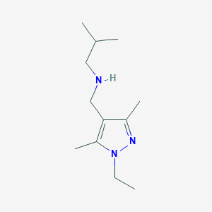 molecular formula C12H23N3 B1385211 N-[(1-Ethyl-3,5-dimethyl-1H-pyrazol-4-YL)methyl]-N-isobutylamine CAS No. 1177349-76-6