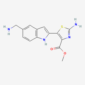 molecular formula C14H14N4O2S B13852118 methyl 2-amino-5-[5-(aminomethyl)-1H-indol-2-yl]-1,3-thiazole-4-carboxylate 