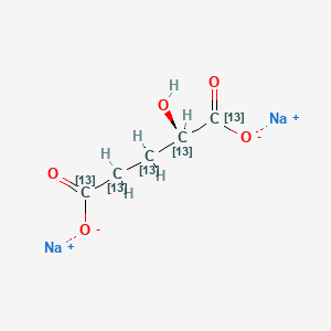 molecular formula C5H6Na2O5 B13852130 (2R)-2-Hydroxypentanedioic Acid Disodium Salt-13C5; (R)-2-Hydroxyglutaric Acid Disodium Salt-13C5; (R)-a-Hydroxyglutaric Acid Disodium Salt-13C5; D-2-Hydroxyglutaric Acid Disodium Salt-13C5 