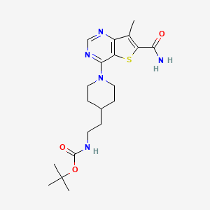 molecular formula C20H29N5O3S B13852138 tert-butyl N-[2-[1-(6-carbamoyl-7-methylthieno[3,2-d]pyrimidin-4-yl)piperidin-4-yl]ethyl]carbamate CAS No. 1431412-43-9