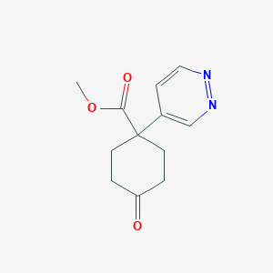 molecular formula C12H14N2O3 B13852143 Methyl 4-oxo-1-pyridazin-4-ylcyclohexane-1-carboxylate 