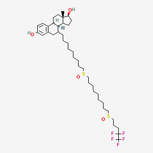 molecular formula C41H65F5O4S2 B13852302 7-[9-[[9-[(4,4,5,5,5-Pentafluoropentyl)sulfinyl]nonyl]sulfinyl]nonyl]estra-1,3,5(10)-triene-3,17beta-diol (Mixture of Diastereomers) 