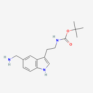 molecular formula C16H23N3O2 B13852306 tert-butyl N-[2-[5-(aminomethyl)-1H-indol-3-yl]ethyl]carbamate CAS No. 144035-35-8
