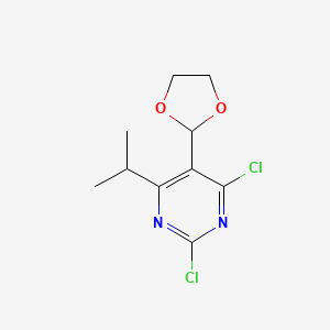 molecular formula C10H12Cl2N2O2 B13852357 2,4-Dichloro-5-(1,3-dioxolan-2-yl)-6-propan-2-ylpyrimidine 