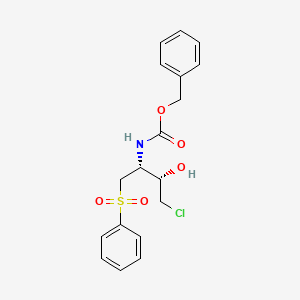 molecular formula C18H20ClNO5S B13852366 Benzyl ((2R,3R)-4-Chloro-3-hydroxy-1-(phenylsulfonyl)butan-2-yl)carbamate 
