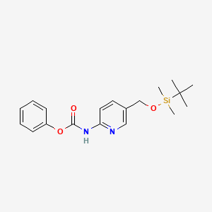 molecular formula C19H26N2O3Si B13852374 Phenyl 5-((tert-butyldimethylsilyloxy)methyl)pyridin-2-ylcarbamate 