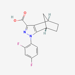 molecular formula C15H12F2N2O2 B13852378 (4R,7S)-Des-(3-amide-N-(tert-butyl)) Tedalinab-3-carboxylic Acid 