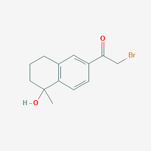 molecular formula C13H15BrO2 B13852457 2-bromo-1-(5-hydroxy-5-methyl-7,8-dihydro-6H-naphthalen-2-yl)ethanone 