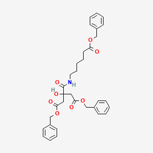 molecular formula C33H37NO8 B13852472 Dibenzyl 3-((6-Benzyloxy)-6-oxohexyl)carbamoyl)-3-hydroxypentanedioate 
