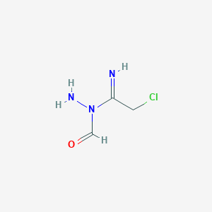 molecular formula C3H6ClN3O B13852500 N-amino-N-(2-chloroethanimidoyl)formamide 