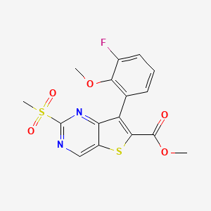 molecular formula C16H13FN2O5S2 B13852563 Methyl 7-(3-fluoro-2-methoxyphenyl)-2-methylsulfonylthieno[3,2-d]pyrimidine-6-carboxylate 