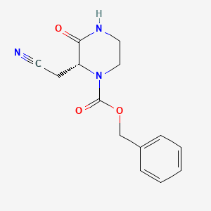 molecular formula C14H15N3O3 B13852567 Benzyl (R)-2-(Cyanomethyl)-3-oxopiperazine-1-carboxylate 