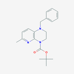molecular formula C20H25N3O2 B13852582 Tert-butyl 1-benzyl-6-methyl-2,3-dihydropyrido[2,3-b]pyrazine-4-carboxylate 