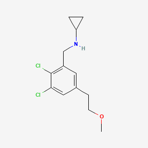 molecular formula C13H17Cl2NO B13852590 N-[[2,3-dichloro-5-(2-methoxyethyl)phenyl]methyl]cyclopropanamine 