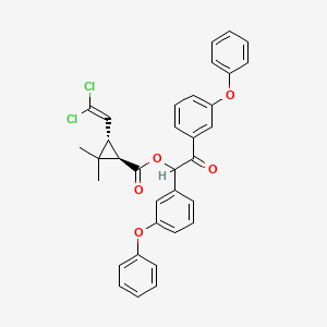 molecular formula C34H28Cl2O5 B13852603 trans-3-Oxo-1,2-bis(3-phenoxyphenyl)ethyl ester 3-(2,2-dichloroethenyl)-2,2-dimethylcyclopropanecarboxylic Acid 