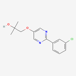 molecular formula C14H15ClN2O2 B13852627 1-{[2-(3-Chlorophenyl)pyrimidin-5-yl]oxy}-2-methylpropan-2-ol 