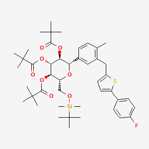 molecular formula C45H63FO8SSi B13852636 3,4,5-Tris(pivaloxy) 6-(tert-Butyldimethylsilyl)methyloxy Canagliflozin 