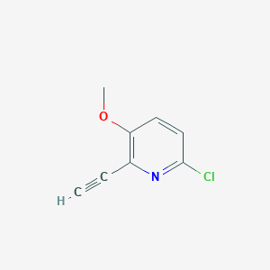 molecular formula C8H6ClNO B13852650 6-Chloro-2-ethynyl-3-methoxypyridine 
