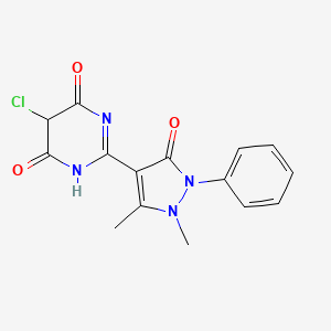 molecular formula C15H13ClN4O3 B13852670 5-chloro-2-(1,5-dimethyl-3-oxo-2-phenylpyrazol-4-yl)-1H-pyrimidine-4,6-dione 