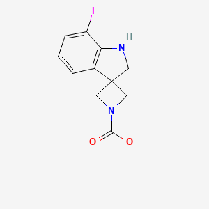molecular formula C15H19IN2O2 B13852676 tert-Butyl 7'-Iodo-1',2'-dihydrospiro[azetidine-3,3'-indole]-1-carboxylate 