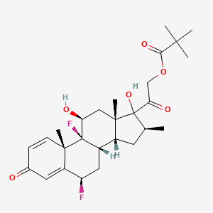 molecular formula C27H36F2O6 B13852705 [2-[(6R,8S,9S,10S,11S,13S,14R,16S)-6,9-difluoro-11,17-dihydroxy-10,13,16-trimethyl-3-oxo-6,7,8,11,12,14,15,16-octahydrocyclopenta[a]phenanthren-17-yl]-2-oxoethyl] 2,2-dimethylpropanoate 