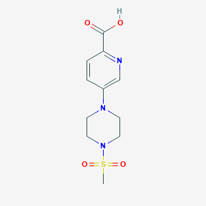 molecular formula C11H15N3O4S B13852721 5-(4-Methylsulfonylpiperazin-1-yl)pyridine-2-carboxylic acid 