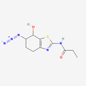 molecular formula C10H13N5O2S B13852739 N-(6-Azido-7-hydroxy-4,5,6,7-tetrahydrobenzo[d]thiazol-2-yl)propionamide 
