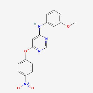 molecular formula C17H14N4O4 B13852743 (3-Methoxy-phenyl)-[6-(4-nitro-phenoxy)-pyrimidin-4-yl]-amine 