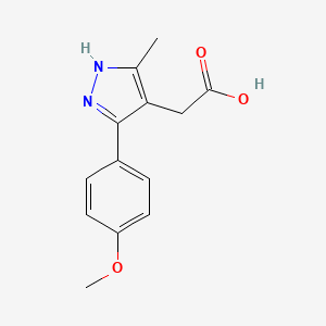 molecular formula C13H14N2O3 B1385276 [3-(4-Methoxyphenyl)-5-methyl-1H-pyrazol-4-yl]-acetic acid CAS No. 1234343-27-1