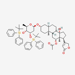 molecular formula C63H82O9Si2 B13852763 Des-3-hydroxy-3-(4,5-bis((tert-butyldiphenylsilyl)oxy))-6-methyltetrahydro-2H-pyran-2-yl)oxy) 12beta-Acetyldigoxigenin 