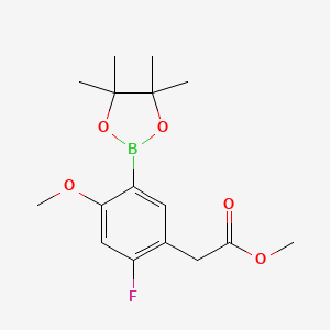 molecular formula C16H22BFO5 B13852937 Methyl 2-[2-fluoro-4-methoxy-5-(4,4,5,5-tetramethyl-1,3,2-dioxaborolan-2-yl)phenyl]acetate 