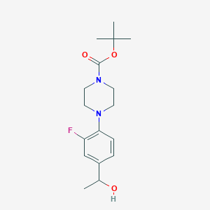molecular formula C17H25FN2O3 B13853003 Tert-butyl 4-[2-fluoro-4-(1-hydroxyethyl)phenyl]piperazine-1-carboxylate 