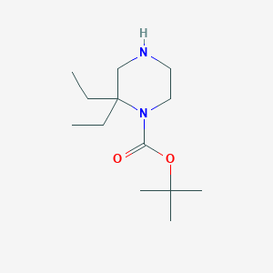 molecular formula C13H26N2O2 B13853075 Tert-butyl 2,2-diethylpiperazine-1-carboxylate 