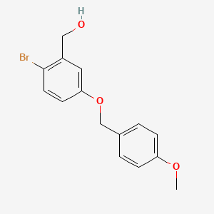 molecular formula C15H15BrO3 B13853085 (5-(4-Methoxybenzyloxy)-2-bromophenyl)methanol 