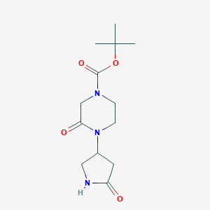 molecular formula C13H21N3O4 B13853190 Tert-butyl 3-oxo-4-(5-oxopyrrolidin-3-yl)piperazine-1-carboxylate 