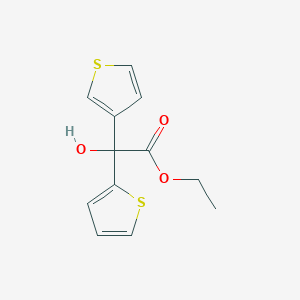 molecular formula C12H12O3S2 B13853250 ethyl 2-hydroxy-2-thiophen-2-yl-2-thiophen-3-ylacetate 