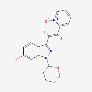 molecular formula C19H18IN3O2 B13853281 Des-6-((2-(Methylcarbamoyl)phenyl)thio) Axitinib N-Oxide 