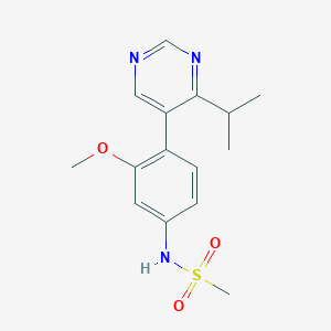 molecular formula C15H19N3O3S B13853284 N-[3-methoxy-4-(4-propan-2-ylpyrimidin-5-yl)phenyl]methanesulfonamide 
