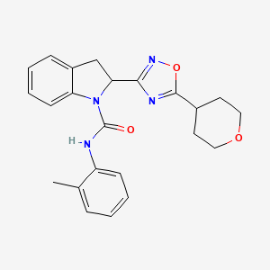molecular formula C23H24N4O3 B13853316 2,3-Dihydro-N-(2-methylphenyl)-2-[5-(tetrahydro-2H-pyran-4-yl)-1,2,4-oxadiazol-3-yl]-1H-indole-1-carboxamide 
