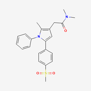 molecular formula C22H24N2O3S B13853388 N,N-dimethyl-2-[2-methyl-5-(4-methylsulfonylphenyl)-1-phenylpyrrol-3-yl]acetamide 
